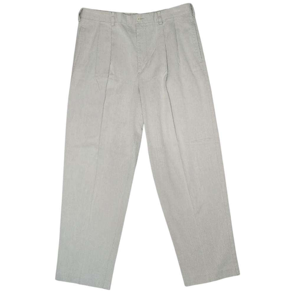 Vintage 90s J. Crew Classic Fit Pleated Trousers 100% Cotton Hong Kong 36x32